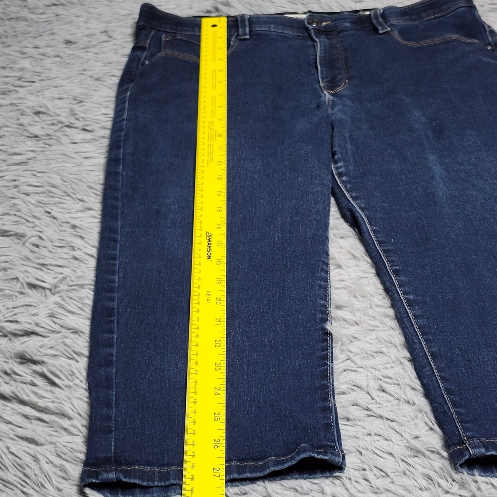 Angels Forever Young Crop Jeans Women 16 Blue Denim 360 Sculpt Capri Stretch - Picture 7 of 12